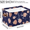 thumbnail image 4 of GZHJMY Collapsible Storage Basket Retro Ethnic Flowers-f Rectangular Storage Bins Baskets Toys Storage Bins with Handles for Bedroom Home Office 2PCS, 4 of 7