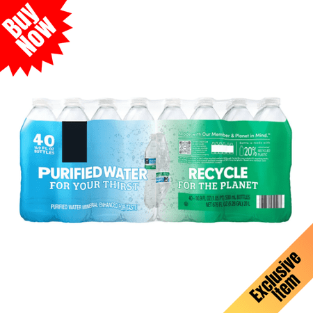 Purified Drinking Water Bottles, 16.9 fl oz, 40 Pack – Clean, Crisp, and Refreshing Hydration