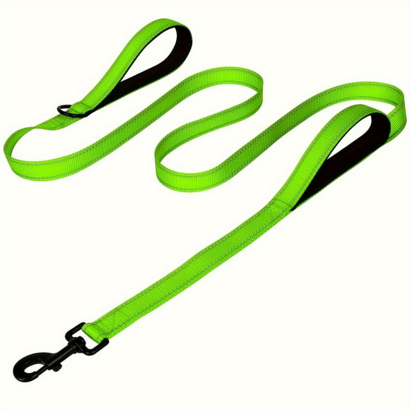 CNKOO Heavy Duty Double Handle Dog Leash with Reflective Strips for Night Safety - Large & Extra Large Breed Dog Walking & Training