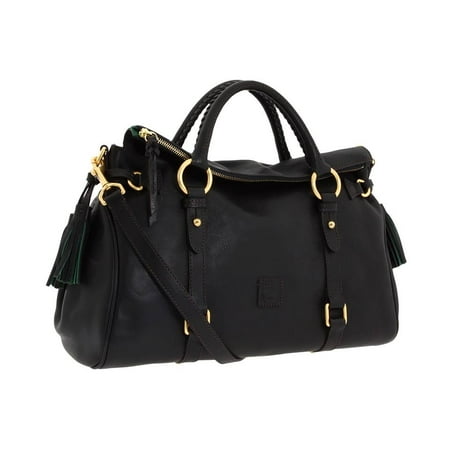 - Dooney & Bourke Florentine Leather Med Black Satchel Handbag Purse NWT