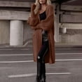 thumbnail image 2 of Women's Knitted Sweater Cardigan Long Sleeve Loose Fit Tops Blouses S Solid Color Soft Casual Daily Wear Loungewear Travel Outfits Fashion Essential Gift for Women | CSEONE,Coffee XL, 2 of 9
