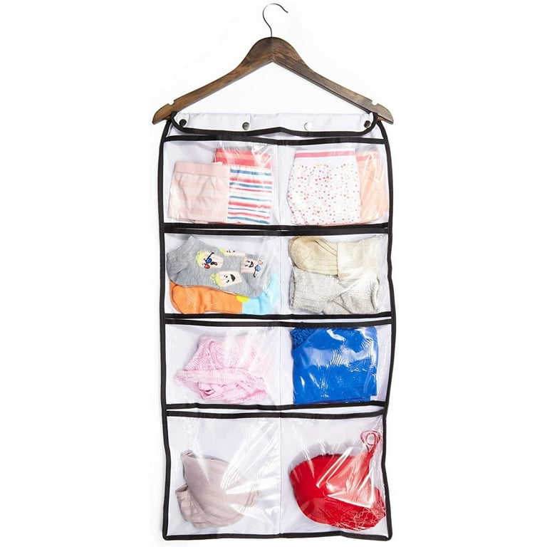 Multi-Purpose 16 Pocket Clear Hanging Closet Organizer Storage Bag