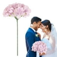 thumbnail image 2 of Simulation Silk Hydrangea Flower Head Color Of Pink , Hydrangea Heads Artificial Flowers Heads With Stems For Home Wedding Decor Pack Of 10, 2 of 6