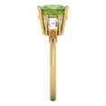 thumbnail image 3 of 3 ct Cushion Cut Natural Peridot 3 Stone 18K Yellow Gold Womens Engagement Ring, 3 of 5