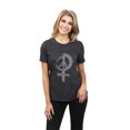 thumbnail image 2 of Thread Tank Power Sign Women's Relaxed Crewneck T-Shirt Tee Charcoal Medium, 2 of 4