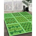 thumbnail image 3 of Ahgly Company Machine Washable Indoor Square Transitional Emerald Green Area Rugs, 6' Square, 3 of 7