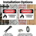 thumbnail image 3 of Flammable Storage OSHA Danger Aluminum Sign 14 Inch x 10 Inch - 5 Pack, 3 of 8