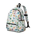thumbnail image 2 of White Dinosaurs Colorful Leaves Pattern Cute School Backpack with Padded Back and Adjustable Shoulder Straps 13.4"x11"x4.7", 2 of 5