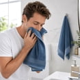 thumbnail image 3 of Onuia Luxury Bath Towels, Ultra Soft Egyptian Cotton Towels, Skin-Friendly Low-Lint Bath Towels for Bathroom, Spa, Gym and Home,Blue,(13.4×29.1 in), 3 of 7