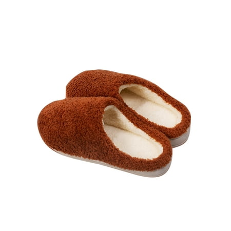 

SIMANLAN Unisex Plush Slippers Fluffy Fuzzy Slipper Cozy Home Shoes Indoor Casual Warm Winter Slip On House Shoe Caramel 7-7.5