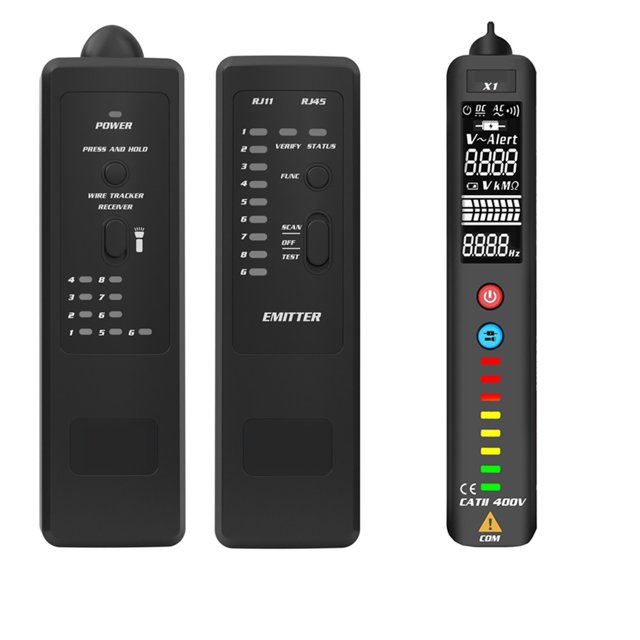 FWT8X Câble Réseau Tracker Détecteur RJ11/45 Lan Ethernet Testeur de Fil Téléphonique Outil Électrifié 60V, Facile à Utiliser