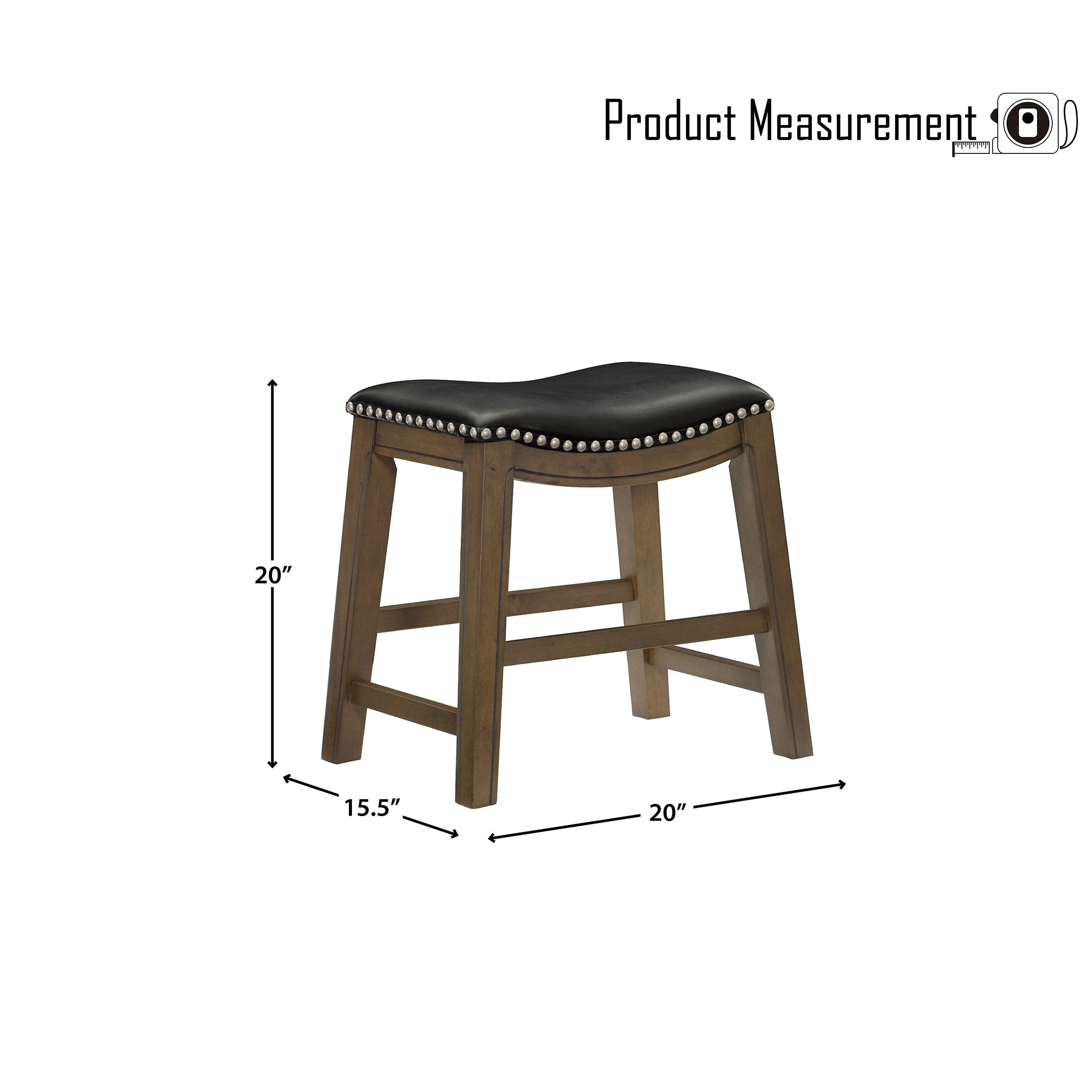OakvillePark Eustis Saddle Seat Dining Height Stool, Black