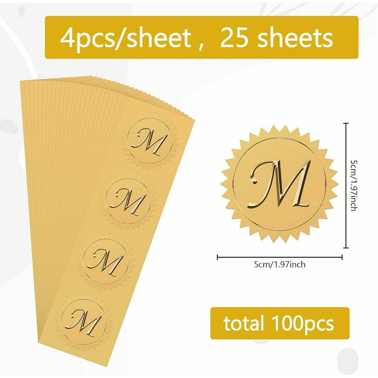 100pcs S Gold Foil Embossed Stickers 2