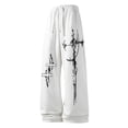 thumbnail image 4 of CONZONE Men's Baggy Sweatpants Gothic Wide Leg Pants for Men Trendy Elastic Waist Graphic Y2K Soft Streetwear Joggers With Pocket, 4 of 5