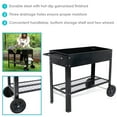 thumbnail image 4 of Sunnydaze 43.5" x 20.75" x 31.75" Black Galvanized Steel Raised Garden Bed Cart with Wheels, 4 of 10