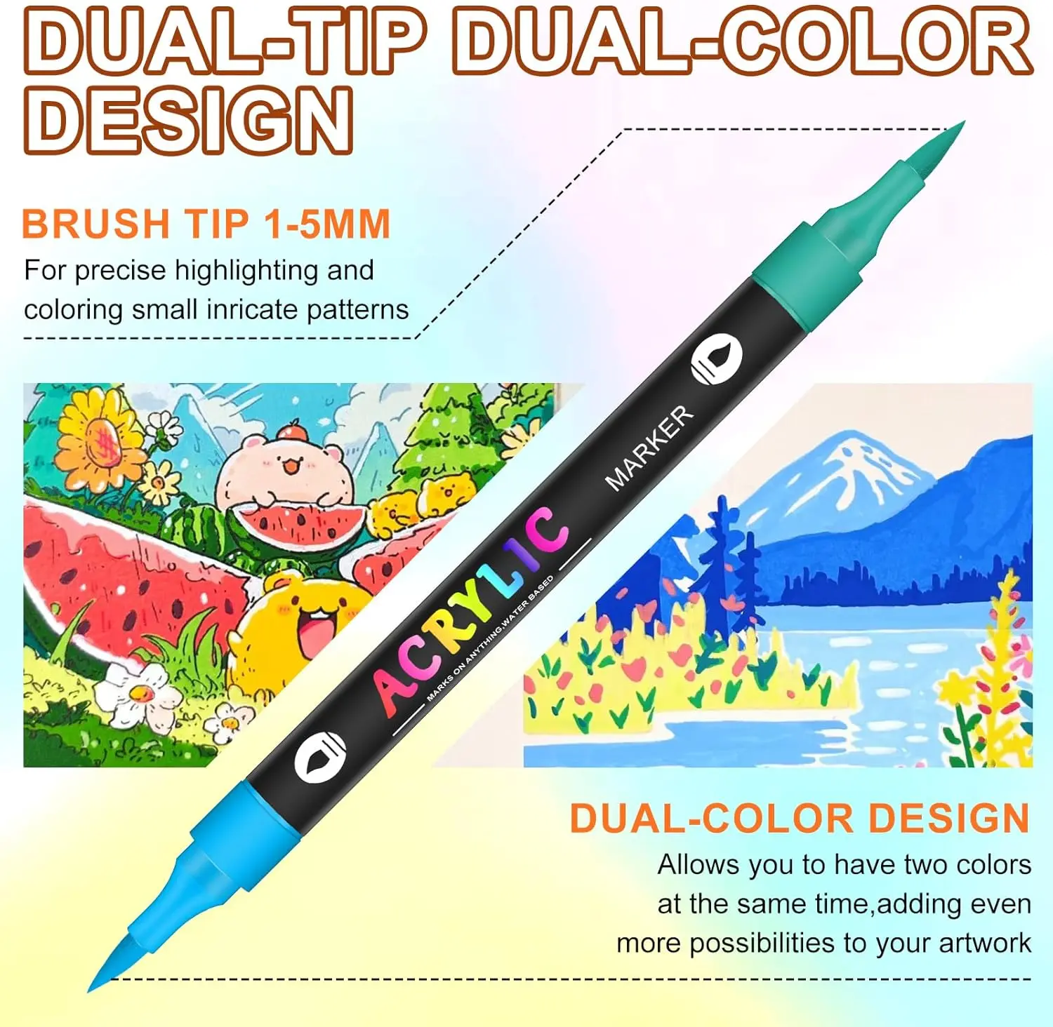 Unleash Your Inner Artist!  Dual Tip Acrylic Paint Pens (48/72/96 Color) for Rocks, Wood, Glass & More – Perfect for DIY Crafts, Custom Gifts & Colorful Holiday Creations