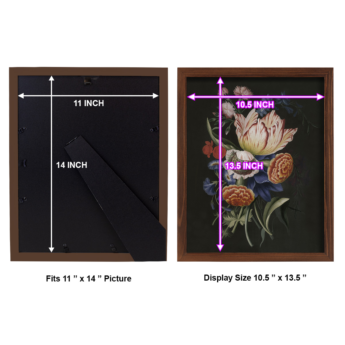 Dramatic Bouquet II -Framed Print w/glass-Chestnut