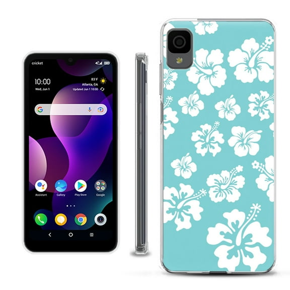 Slim-Fit Gel TPU Phone Case for TCL 30Z / 30 Z / 30 LE, by OneToughShield ® - Hibiscus Teal
