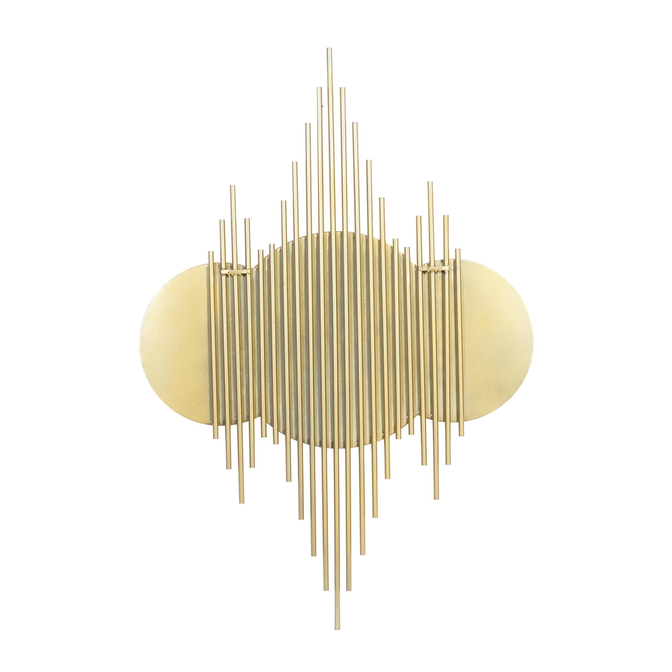 CosmoLiving by Cosmopolitan 3 Overlapping Round Gold Metal, Glamorous and Contemporary Wall Mirror, 27"W x 39"H