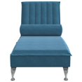 thumbnail image 4 of vidaXL Massage Chaise Lounge with Bolster Blue Velvet, 4 of 9