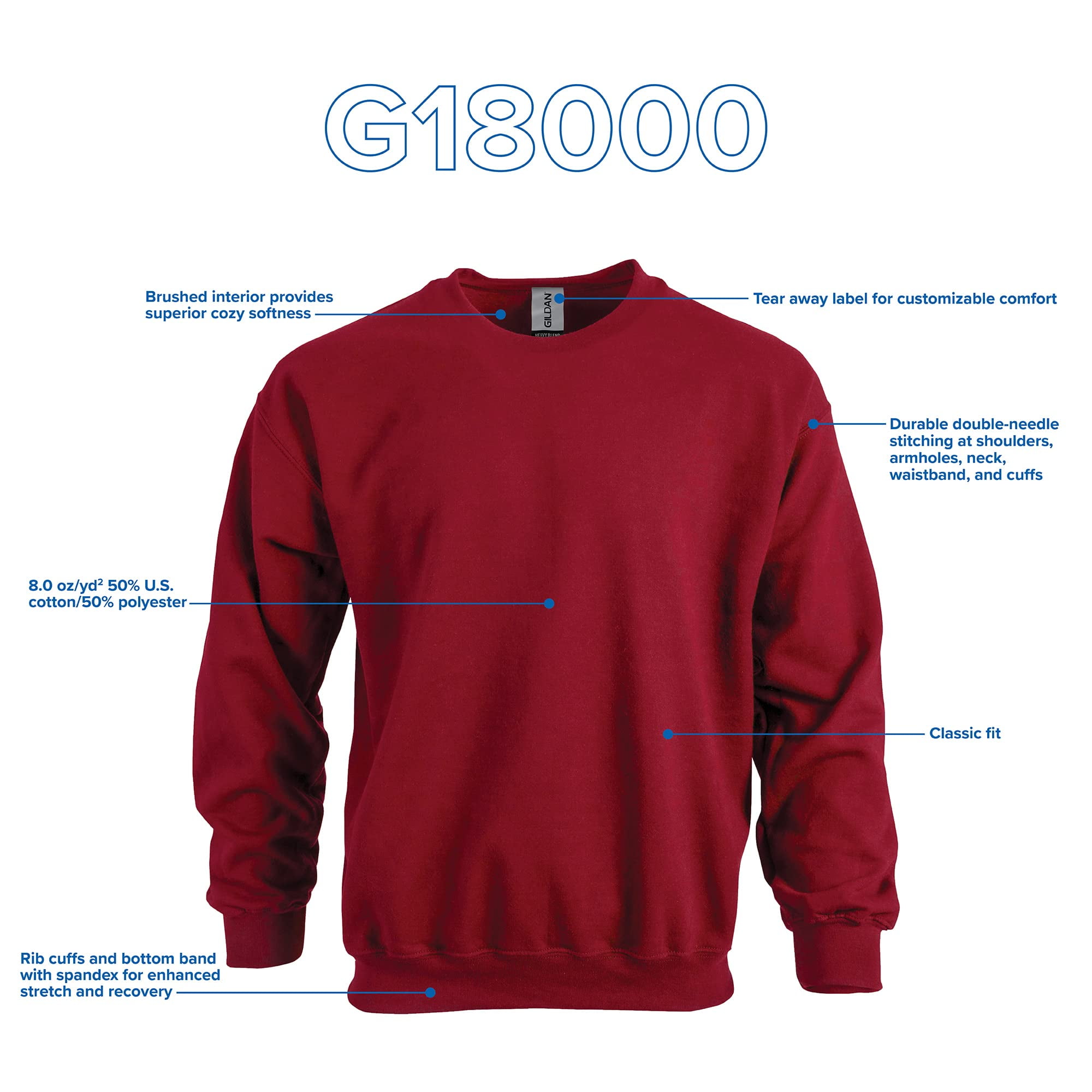 Gildan Men s Fleece Crewneck Sweatshirt Walmart