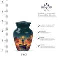thumbnail image 2 of JAGASY Fishing Urn for Friend - Small Urn for Ashes Adult Male & Female - Sunset Boat Water Decorative Urns for Human Ashes Keepsake- Dark Green Cremation Urns for Boy & Girl - (3 Inch), 2 of 7