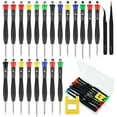 thumbnail image 1 of CNKOO 25 Pcs Magnetic Screwdriver Set Handheld Micro Screwdriver Kit Metric Pentagonal Torx Flat Cross Y-shaped Head Screwdriver with Storage Box for Watch Eyeglasses Jewelry Electronics, 1 of 9