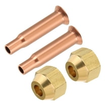 Uxcell 1/8" (3mm) ID Copper Tube Flare Fitting with Nuts, 2 Pcs Copper Pipe Fitting for Refrigeration Tubing 29mm