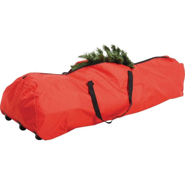 Holiday Time 7.5' Artificial Christmas Tree Rolling Storage Bag, Red