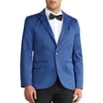 thumbnail image 1 of INSPIRAR CHIC Trajes de Hombre Formales de Color Sólido de Manga Larga con Solapa Pico Ajustados de Un Solo Botón 2XL Azul Marino, 1 of 6