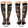 thumbnail image 4 of FORMRS Womens Knee High Socks Casual Long Thick Travel Daily Wear, 2 Pairs, Dark Floral Pattern, 4 of 6