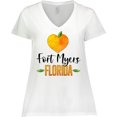 thumbnail image 3 of Inktastic Fort Myers Florida Orange in Heart Women's Plus Size V-Neck T-Shirt, 3 of 5