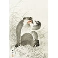 thumbnail image 2 of Koson, Ohara 13x18 White Modern Wood Framed Museum Art Print Titled - Monkey with insect, 2 of 4