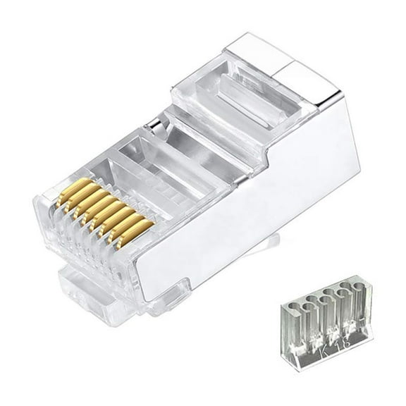 Conectores RJ45 Cat6 VIVOCH C6 de 2 piezas con blindaje metálico, 50 unidades