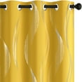 thumbnail image 6 of Deconovo Kitchen Curtains for Small Window, Silver Wave Foil Printed,Grommet Top Drapes (42 x 45 inch, Mellow Yellow, 2 Panels), 6 of 8