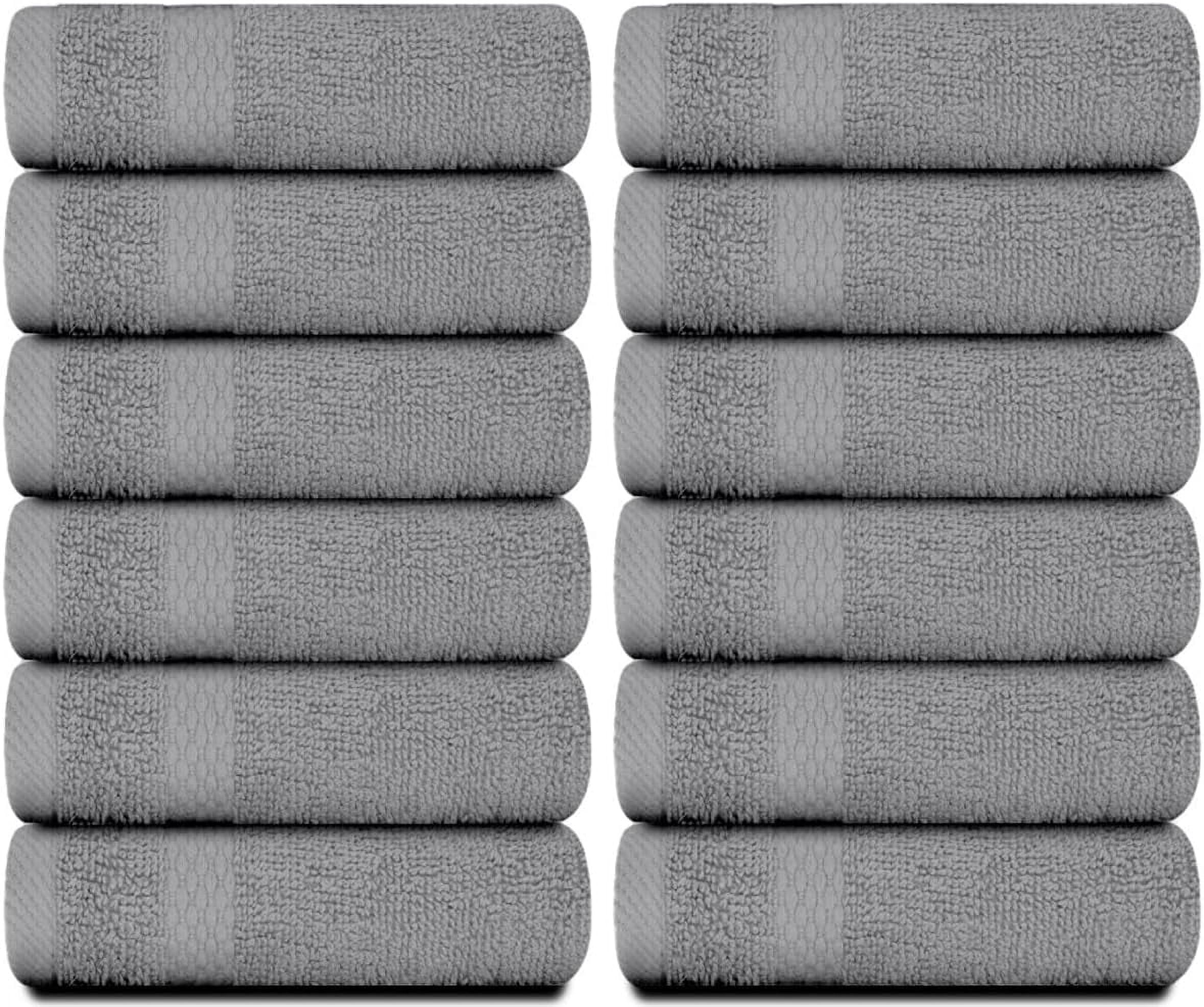 Classic Luxury Cotton Towels 13x13 Inch - 650 GSM Turkish Cotton | Hotel, Spa, Bathroom Face Towels | Pack of 12