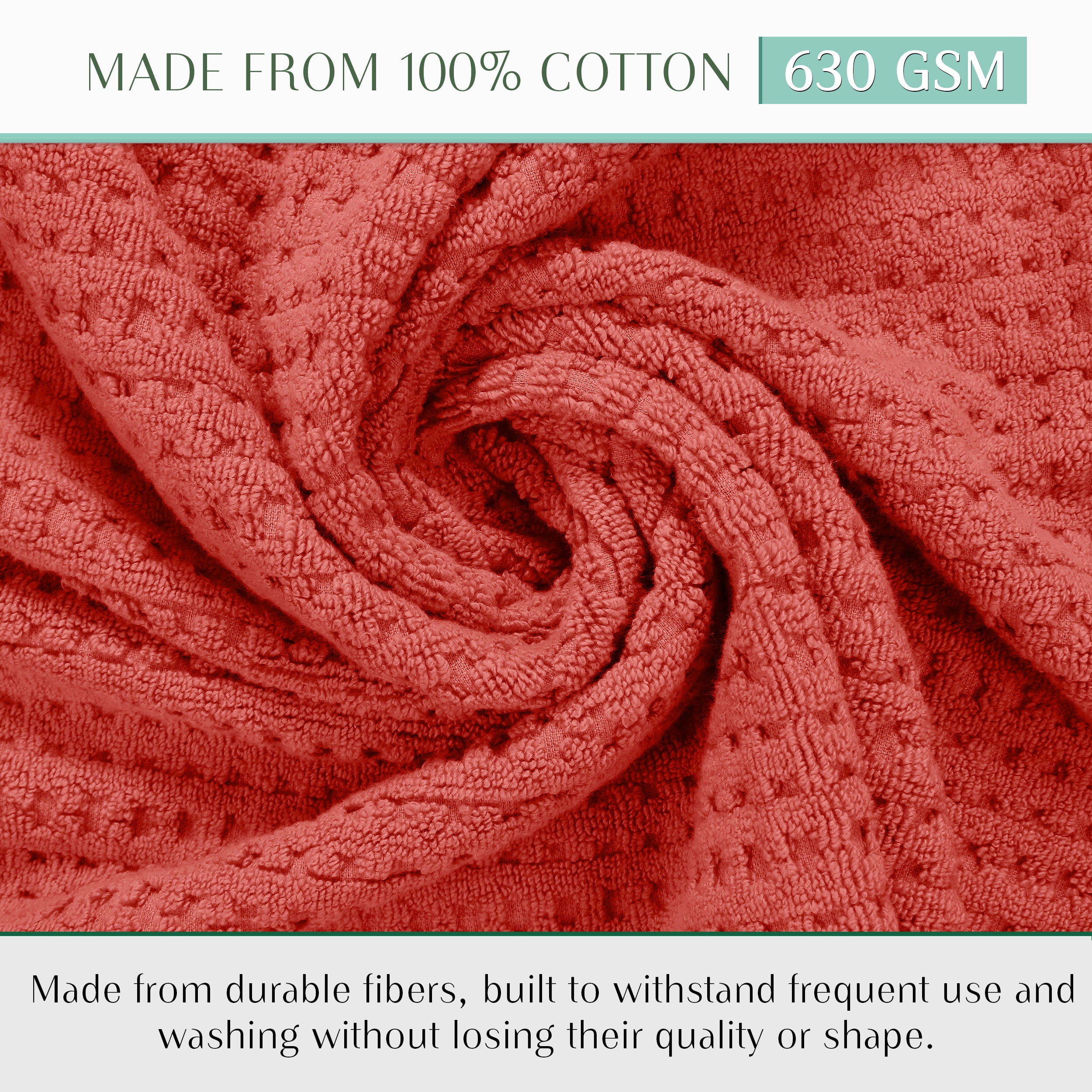 Home Weavers Willow Collection Hand Towels Set of 12 | 100% Cotton Zero Twist | 630 GSM Thick Plush | Soft, Highly Absorbent & Quick Dry | Hotel Quality Luxury Hand Towels | 16x24 Inch | Coral
