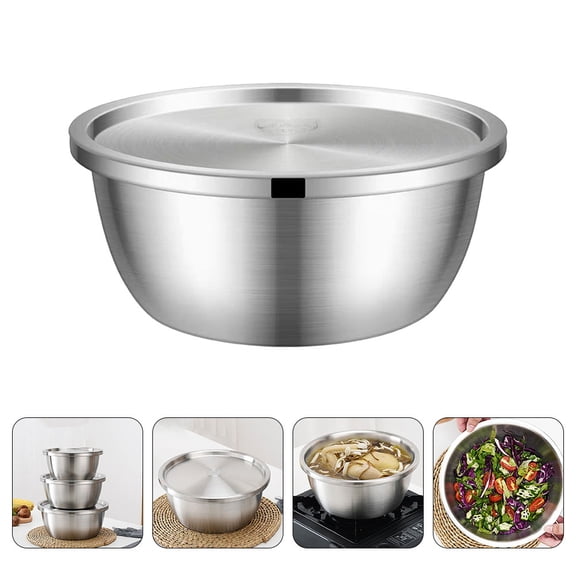 OULII 1 Set Mixing Bowl for Baking Lovers Stainless Steel Round Kitchen