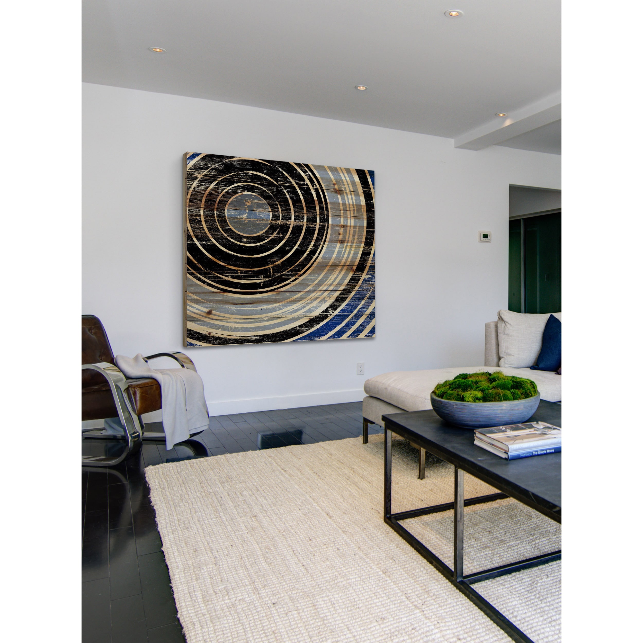"Infinite Rings" Painting Print on Natural Pine Wood