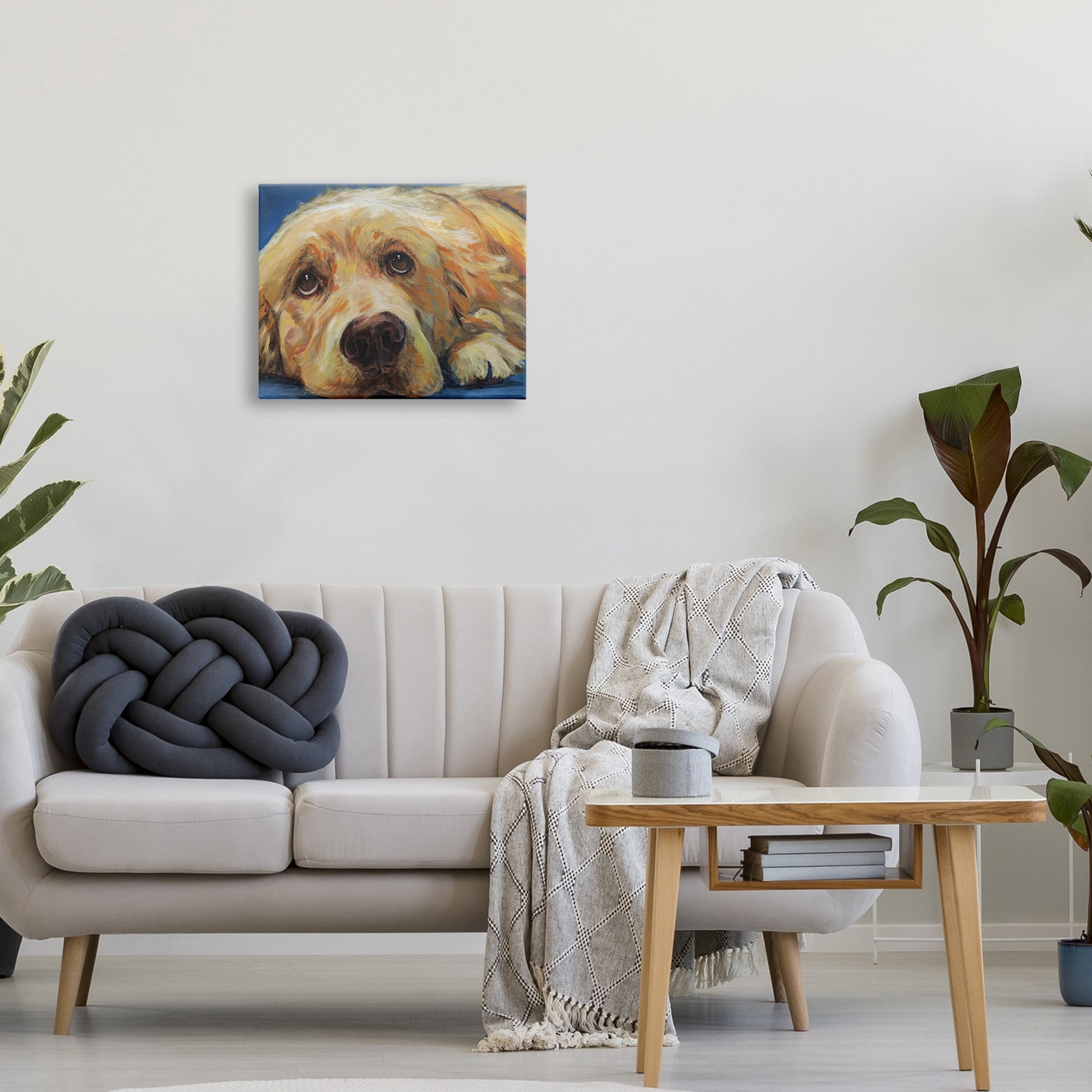 Stupell Industries Golden Retriever Begging Eyes Expressive Dog Portrait,48 x 36, Design by Kamdon Kreations
