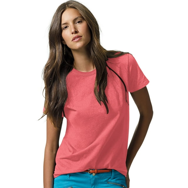 Hanes ComfortSoft T-Shirt à Col Ras du Cou en Jersey Coupe Décontractée pour Femmes, TG