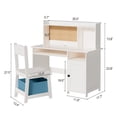thumbnail image 3 of TAOHFE Kids Study Desk With Chair, Children School Study Table With Chair For 3-8 Years Old（White）, 3 of 5