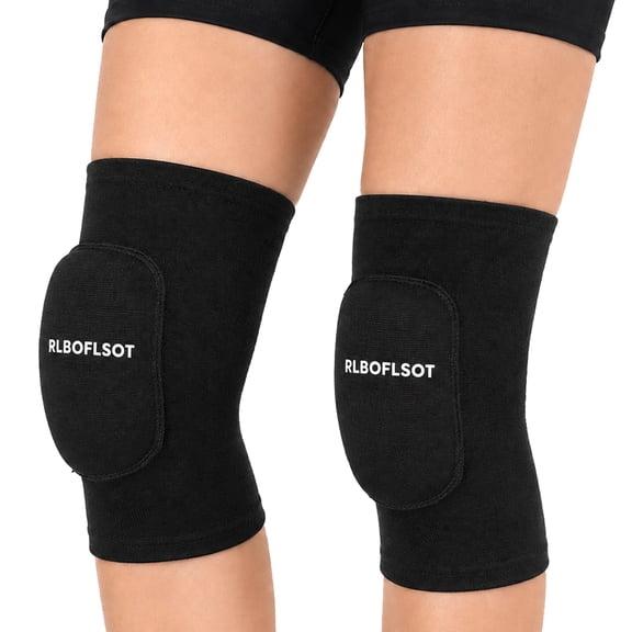 RLBOSFLSOT Knee Pads for Women & Men, Soft Breathable Padded Knee Support for Volleyball, Dance, Yoga, Running, Cycling & Workout, Black