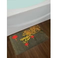 thumbnail image 2 of Lantern Bath Mat, Fall Tree Scarlet Lanterns Dramatic Shaded Vintage Inspired Seasonal Design, Non-Slip Plush Mat Bathroom Kitchen Laundry Room Decor, 29.5 X 17.5 Inches, Red Orange Brown, Ambesonne, 2 of 2