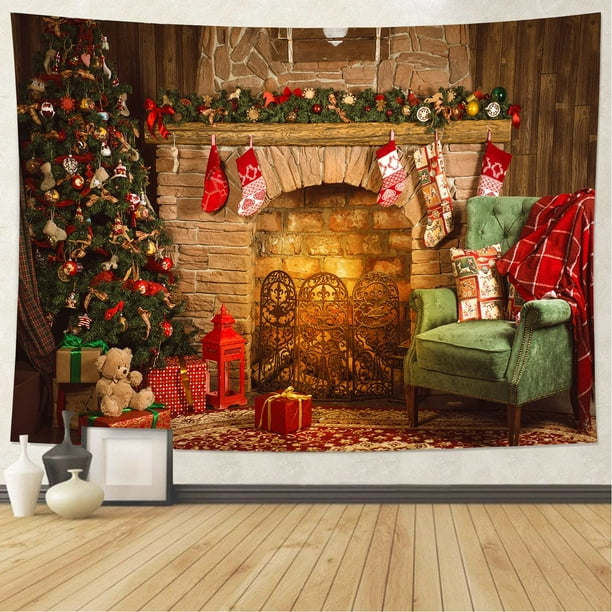 ShenMo Wall Tapestry Colorful Christmas Tapestries Backdrop