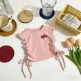 thumbnail image 6 of Karoyedx Kids Plain Tshirts Girls Toddler Baby Girls T Shirts Kids Cotton Casual Crew Neck T-Shirts Little Girl Short Sleeve Shirt Blouse Pink Size,7-8 Years, 6 of 6