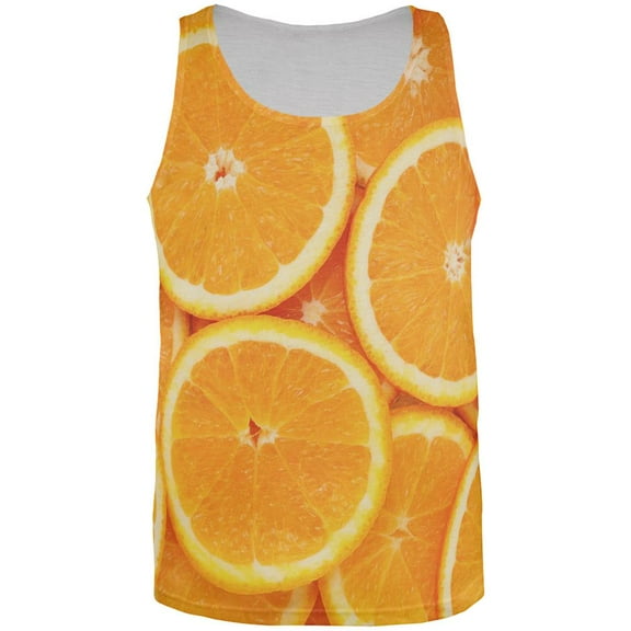 Orange Oranges Citrus All Over Adult Tank Top - 3X-Large