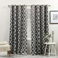 thumbnail image 2 of Exclusive Home Curtains Gates Sateen Room Darkening Blackout Thermal Grommet Top Curtain Panel Pair, 52x84, Black Pearl, 2 of 8