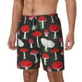 thumbnail image 2 of Balery Red Mushrooms Mens Swim Trunks Swim Shorts for Men Quick Dry Inseam Beach Shorts with Compression Liner Pocket-Small, 2 of 9