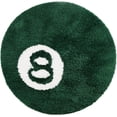 thumbnail image 1 of SURJDE 8 Ball Rug Eight Ball Rug 60cm Round 8 Ball Rug Washable Cool Rug Absorbent Flocked Floor Rug Carpet for Bedroom Livingroom Green, 1 of 7